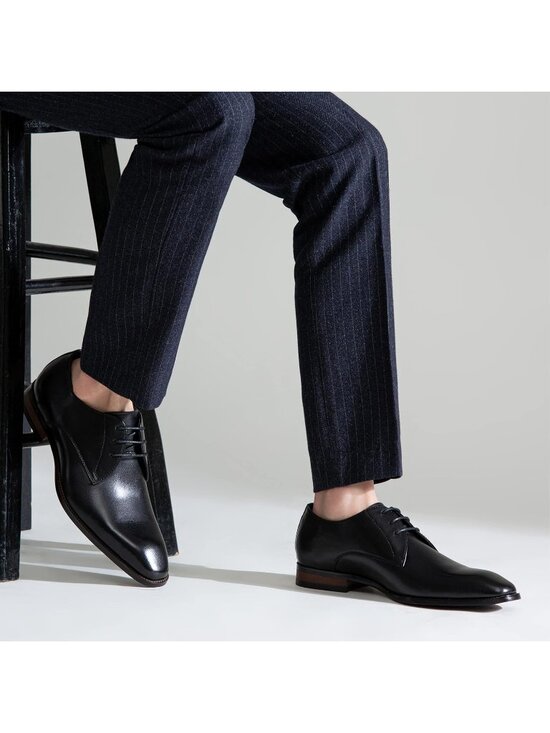 Men\'s Black Dress Shoes Leather Wingtip Formal Business Oxford Shoes main image 4